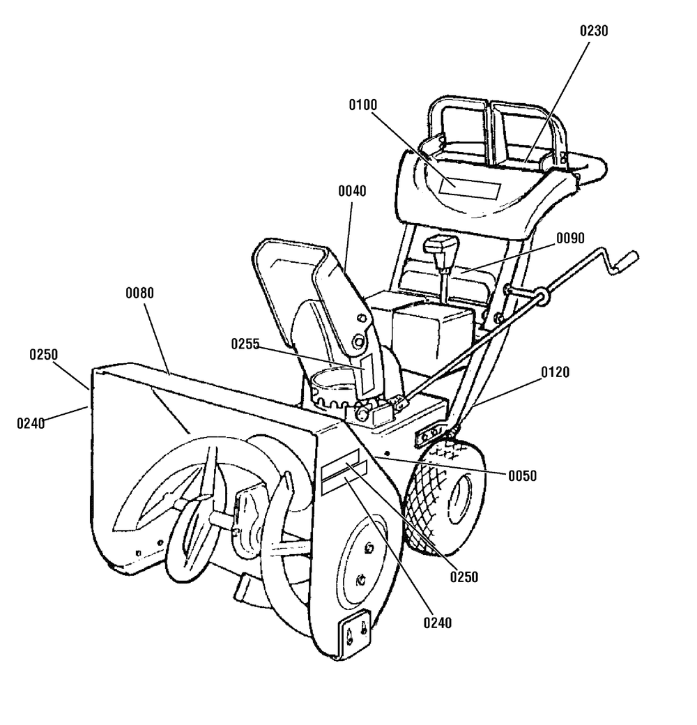 Decals Group Diagram and Parts List for 1695750-18-2830-30 2009 Briggs and Stratton Snow Blower
